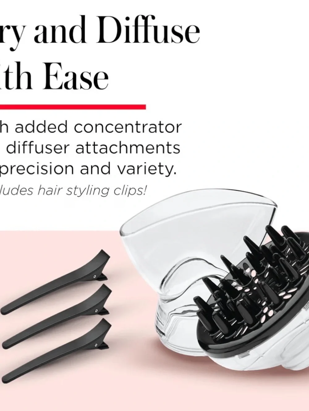 Revlon White & Black Hair Dryer with Pink Accent